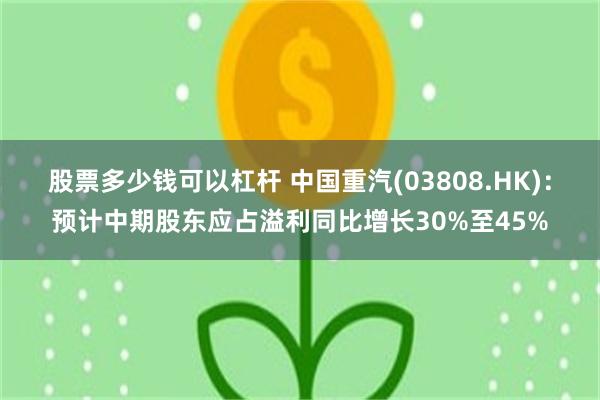 股票多少钱可以杠杆 中国重汽(03808.HK)：预计中期股东应占溢利同比增长30%至45%