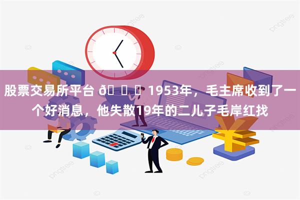 股票交易所平台 🌞1953年，毛主席收到了一个好消息，他失散19年的二儿子毛岸红找