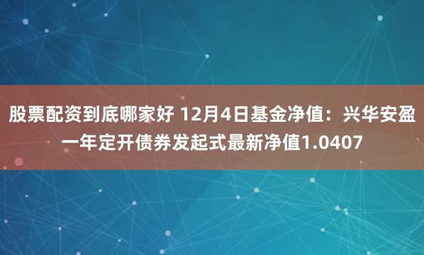 股票配资到底哪家好 12月4日基金净值：兴华安盈一年定开债券发起式最新净值1.0407