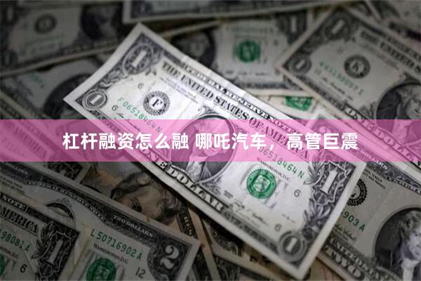 杠杆融资怎么融 哪吒汽车，高管巨震