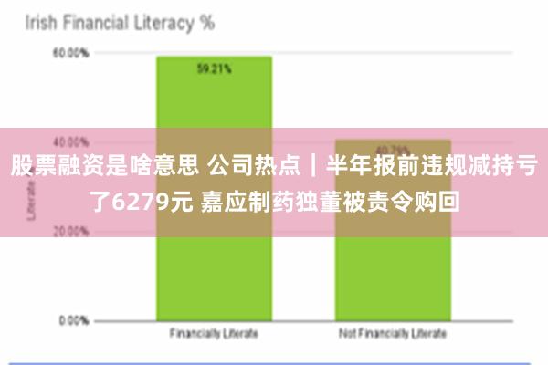 股票融资是啥意思 公司热点｜半年报前违规减持亏了6279元 嘉应制药独董被责令购回