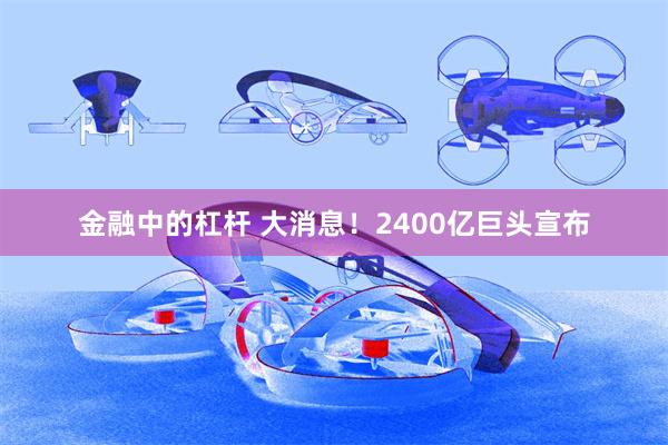 金融中的杠杆 大消息！2400亿巨头宣布