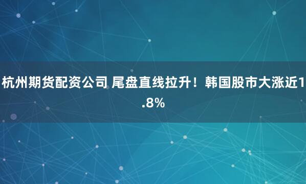 杭州期货配资公司 尾盘直线拉升！韩国股市大涨近1.8%