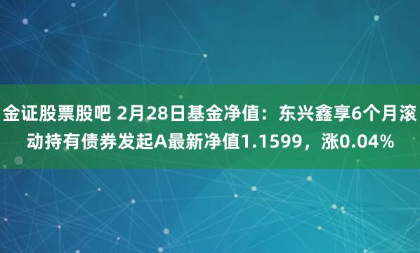 金证股票股吧 2月28日基金净值：东兴鑫享6个月滚动持有债券发起A最新净值1.1599，涨0.04%